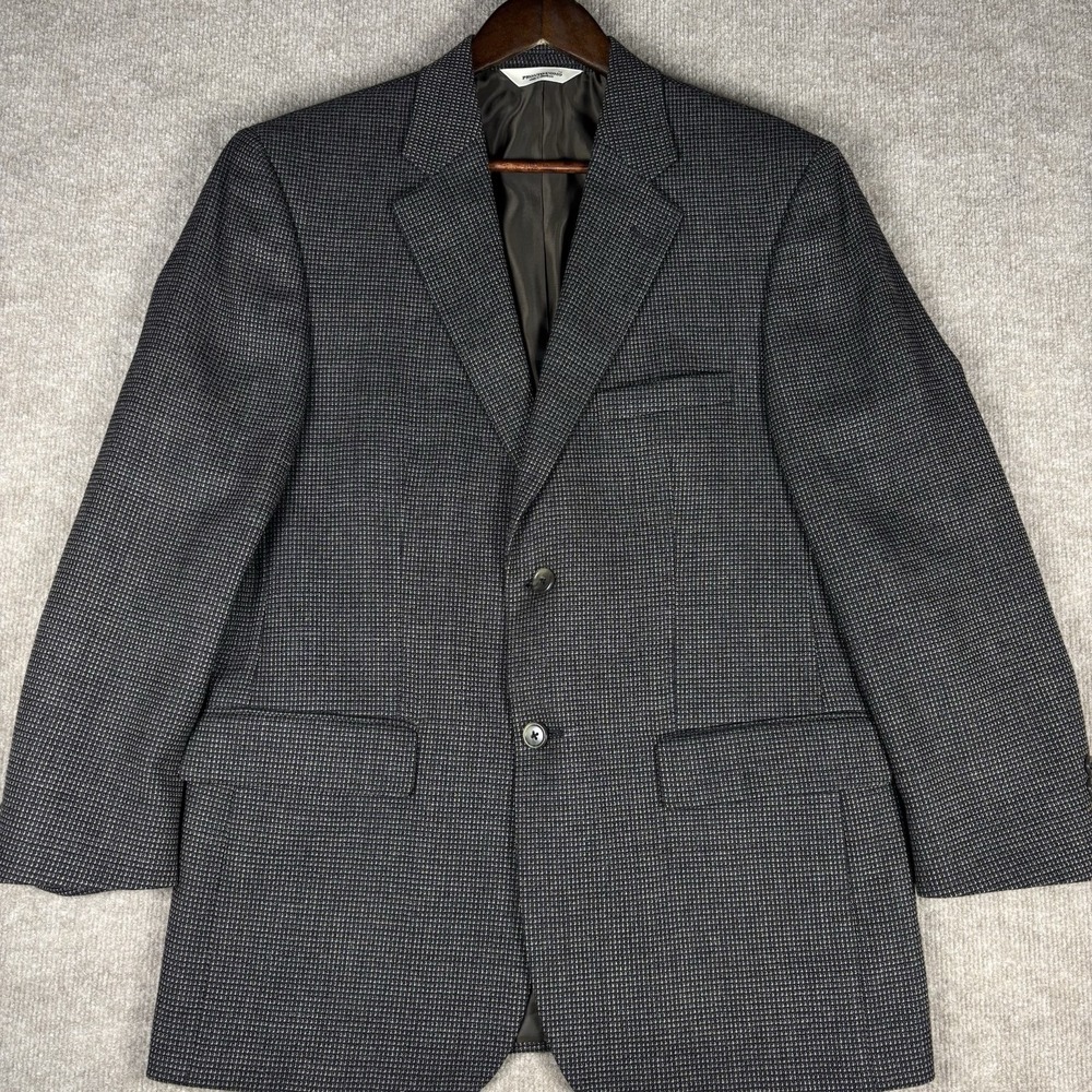 Pronto Uomo Sport Coat 40S Brown/Multicolor 100% Lambswool Two Button Blazer